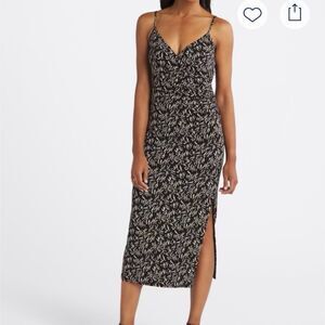 Elegant Black and Cream Patterned Dress